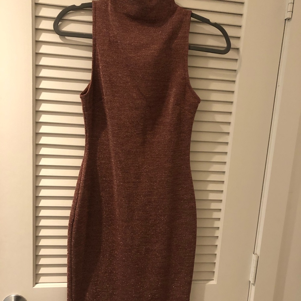 Windsor high neck glitter midi dress